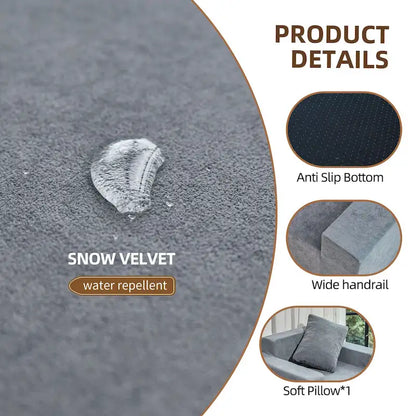 Modern Grey Memory Foam Accent Chair with Pillow, Waterproof & Stain-Resistant Fabric