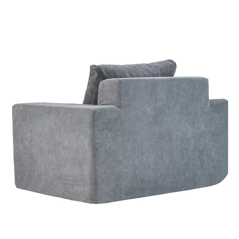 Modern Grey Memory Foam Accent Chair with Pillow, Waterproof & Stain-Resistant Fabric