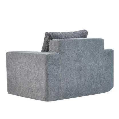 Modern Grey Memory Foam Accent Chair with Pillow, Waterproof & Stain-Resistant Fabric