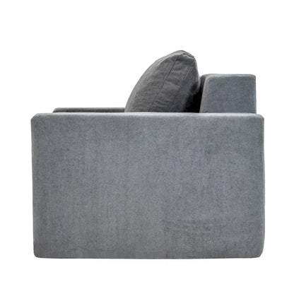 Modern Grey Memory Foam Accent Chair with Pillow, Waterproof & Stain-Resistant Fabric