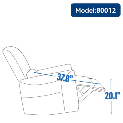 Brown Ergonomic Power Recliner with 270° Swivel, Rocking Function & USB/Type-C Ports