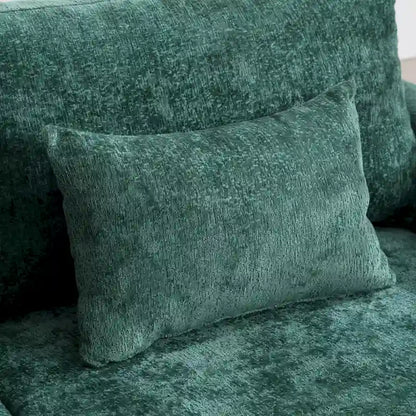 68.9-inch Green Chenille 2-Seater Sofa with Detachable Cushions & Solid Wood Legs
