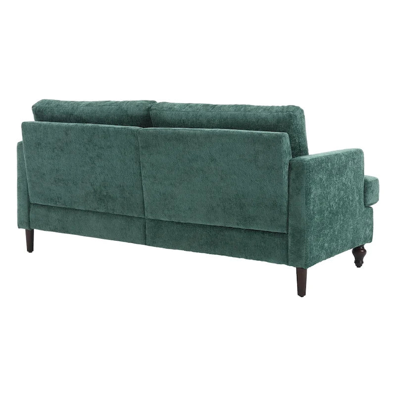 68.9-inch Green Chenille 2-Seater Sofa with Detachable Cushions & Solid Wood Legs