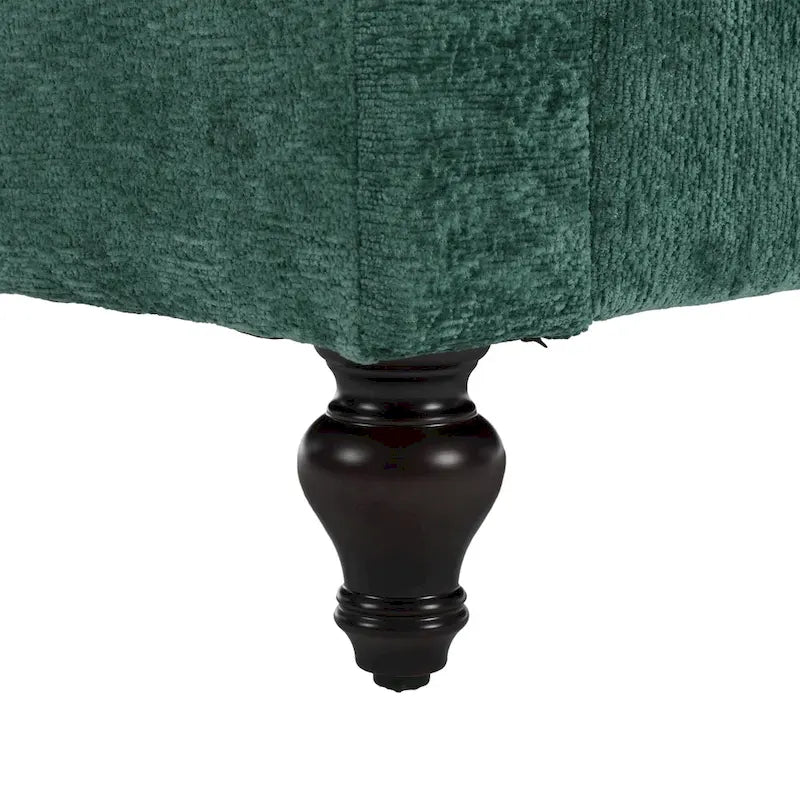 68.9-inch Green Chenille 2-Seater Sofa with Detachable Cushions & Solid Wood Legs