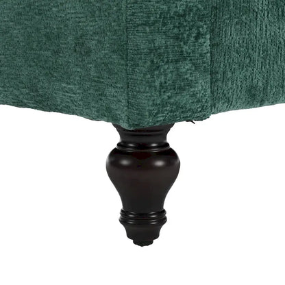 68.9-inch Green Chenille 2-Seater Sofa with Detachable Cushions & Solid Wood Legs
