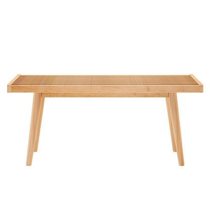 Plank and Beam Mid Century Single Wood Entryway Bench - 41.3 L x 16.5 W x 17.5 H