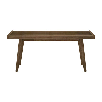 Plank and Beam Mid Century Single Wood Entryway Bench - 41.3 L x 16.5 W x 17.5 H