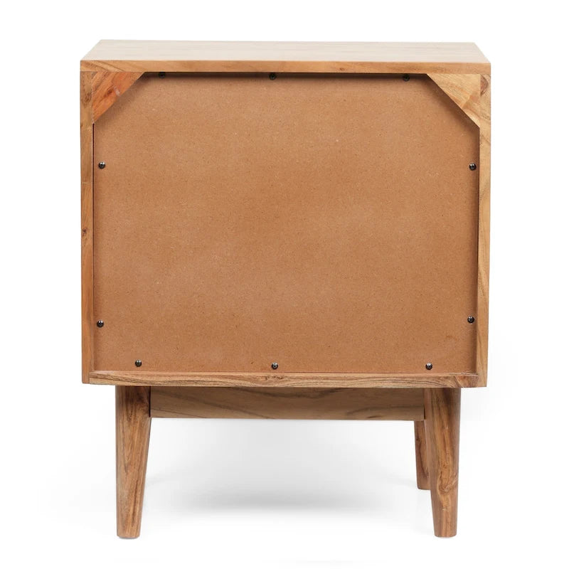 Eakins Handcrafted Boho Acacia Wood Nightstand by