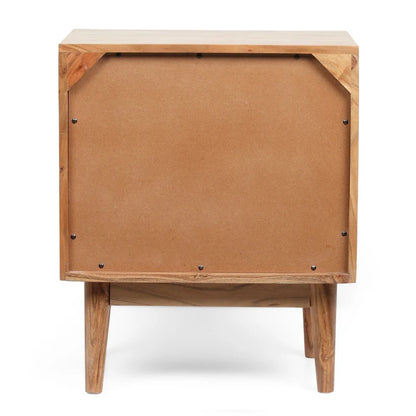Eakins Handcrafted Boho Acacia Wood Nightstand by