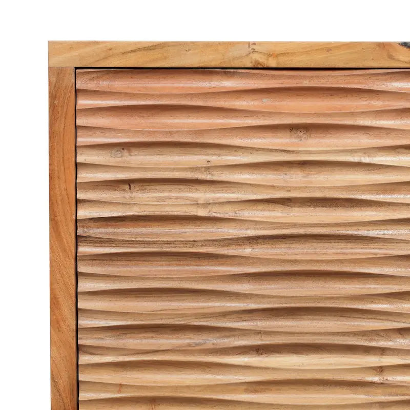 Eakins Handcrafted Boho Acacia Wood Nightstand by