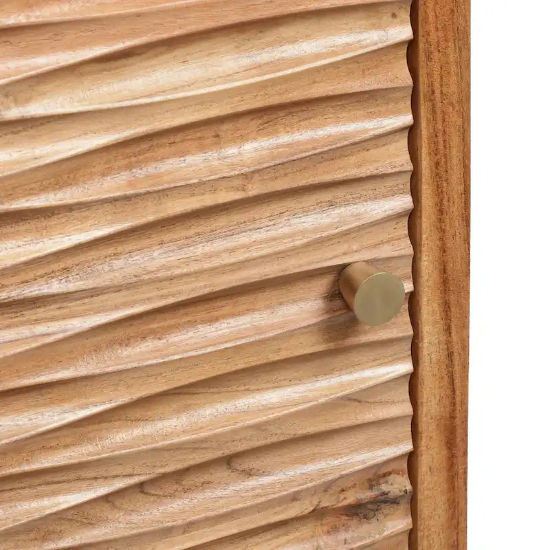 Eakins Handcrafted Boho Acacia Wood Nightstand by