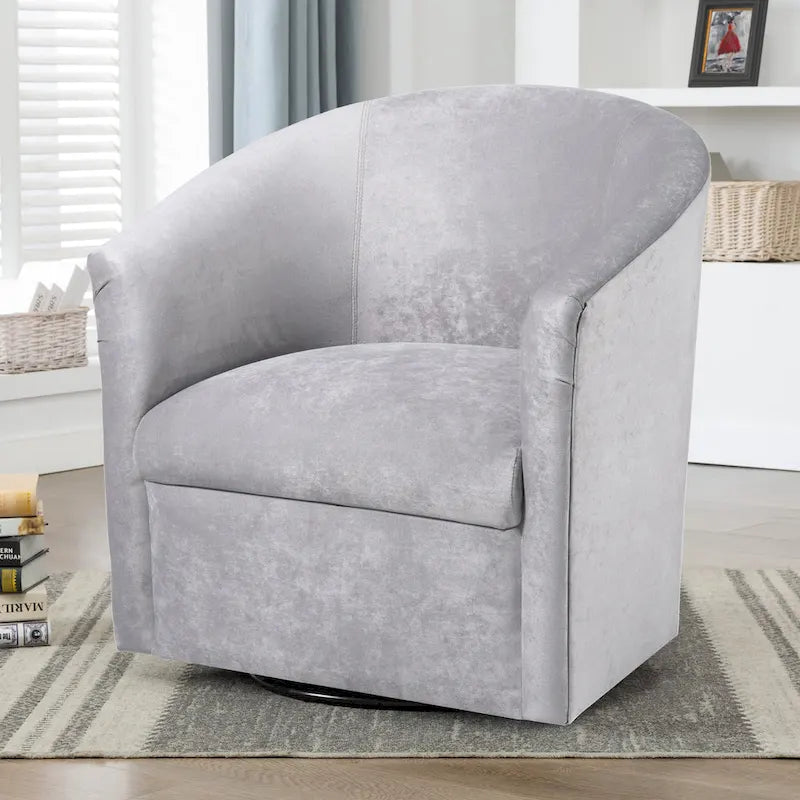 Modern Handcrafted Swivel Accent Chair with Ultra-Soft Polyester Microfiber Upholstery