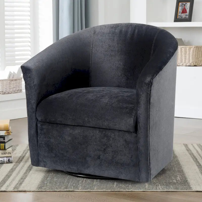 Modern Handcrafted Swivel Accent Chair with Ultra-Soft Polyester Microfiber Upholstery
