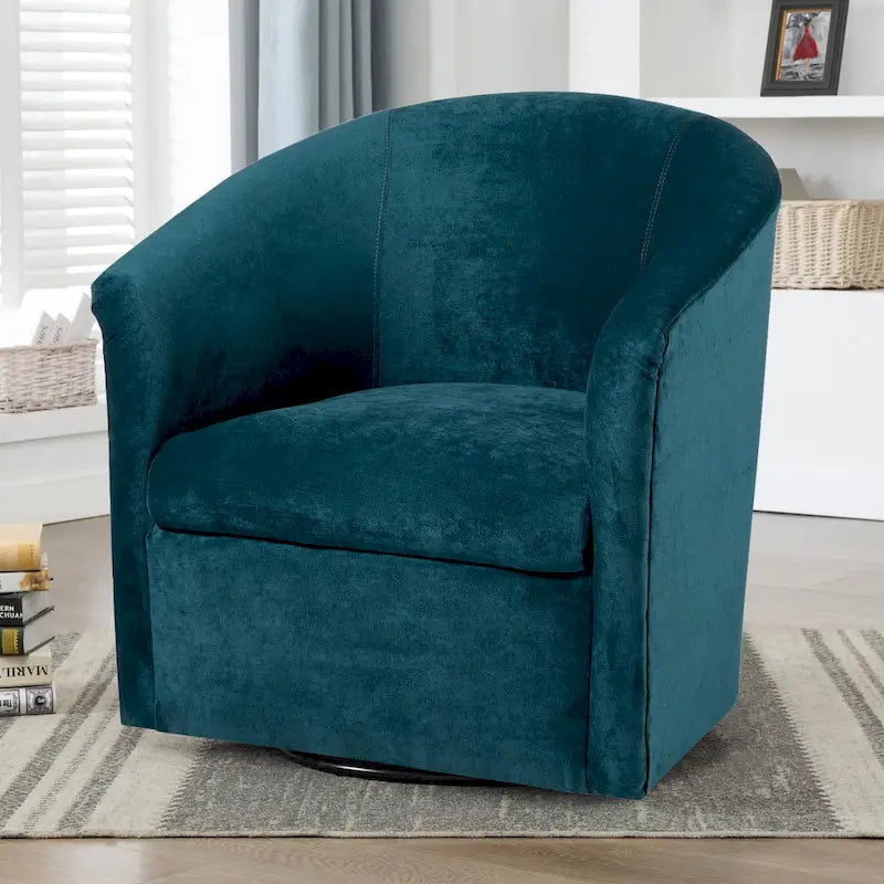 Modern Handcrafted Swivel Accent Chair with Ultra-Soft Polyester Microfiber Upholstery