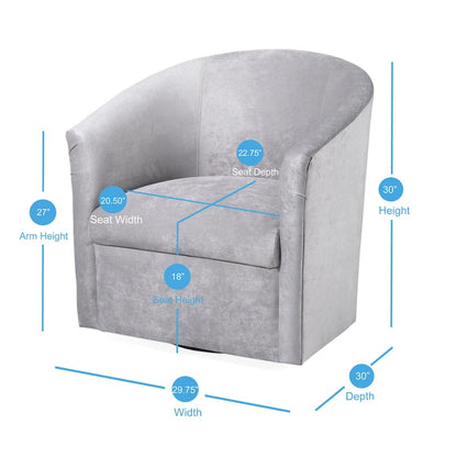 Modern Handcrafted Swivel Accent Chair with Ultra-Soft Polyester Microfiber Upholstery