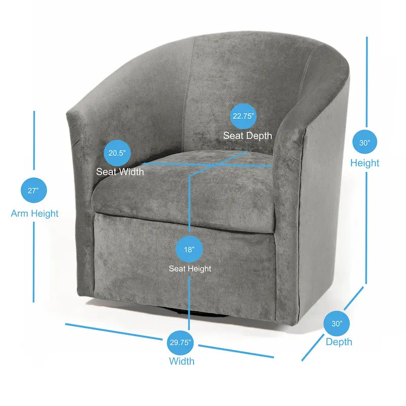 Modern Handcrafted Swivel Accent Chair with Ultra-Soft Polyester Microfiber Upholstery