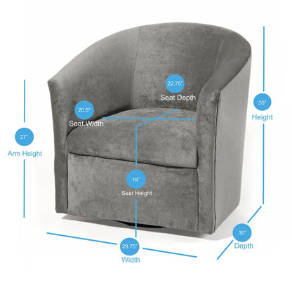 Modern Handcrafted Swivel Accent Chair with Ultra-Soft Polyester Microfiber Upholstery
