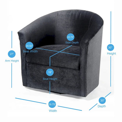 Modern Handcrafted Swivel Accent Chair with Ultra-Soft Polyester Microfiber Upholstery