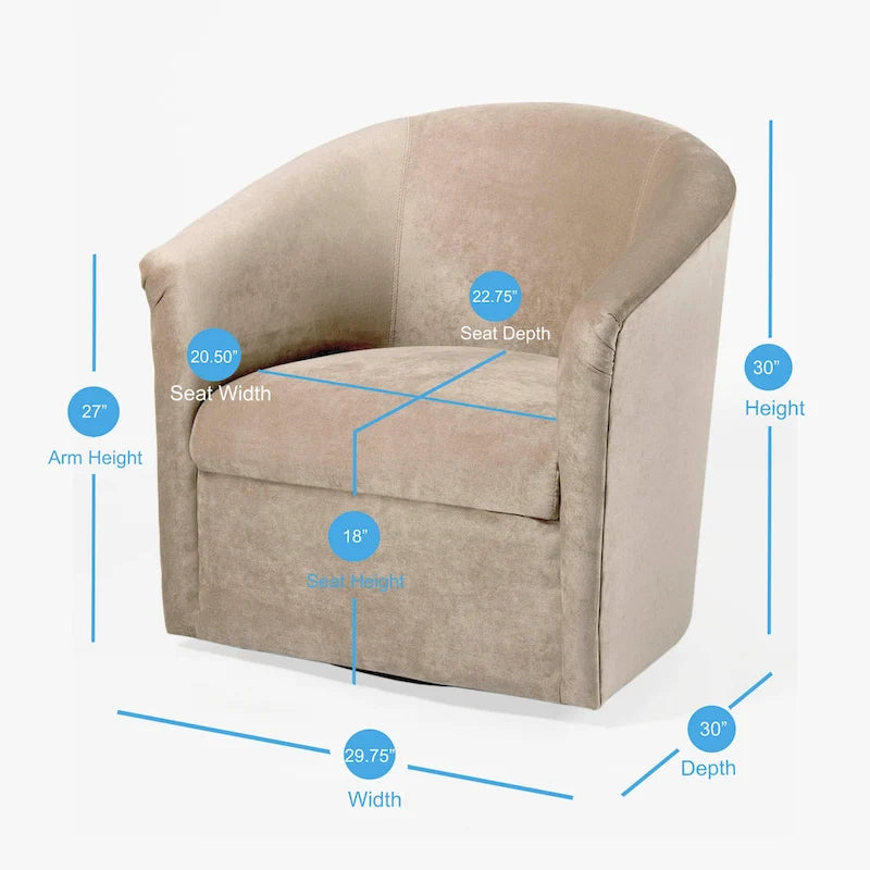 Modern Handcrafted Swivel Accent Chair with Ultra-Soft Polyester Microfiber Upholstery
