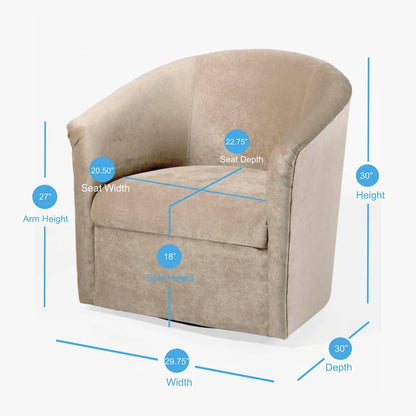 Modern Handcrafted Swivel Accent Chair with Ultra-Soft Polyester Microfiber Upholstery