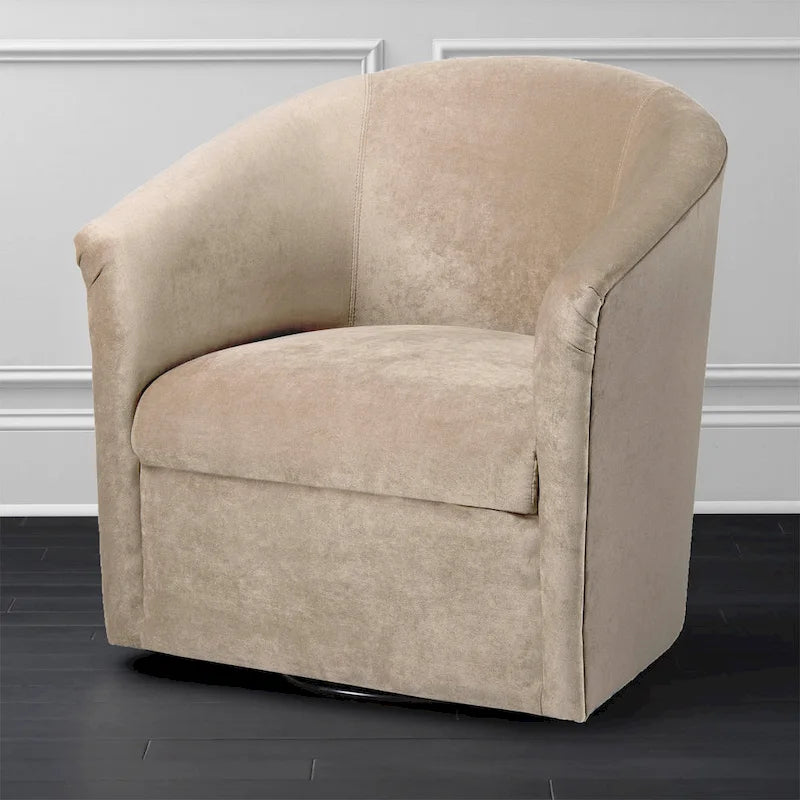 Modern Handcrafted Swivel Accent Chair with Ultra-Soft Polyester Microfiber Upholstery