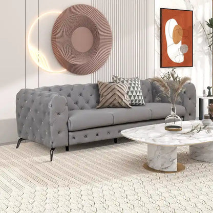 Velvet 3-Piece Sofa Sets(Three Seat Sofa/Loveseat and Single Chair)