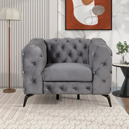 Velvet 3-Piece Sofa Sets(Three Seat Sofa/Loveseat and Single Chair)