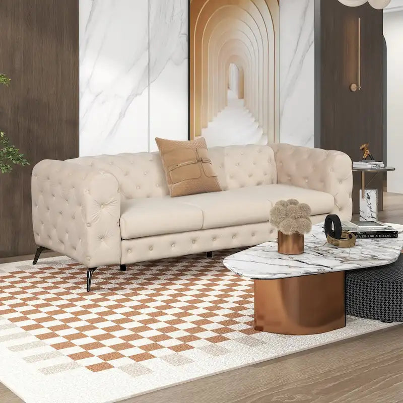 Velvet 3-Piece Sofa Sets(Three Seat Sofa/Loveseat and Single Chair)