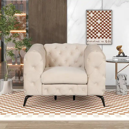 Velvet 3-Piece Sofa Sets(Three Seat Sofa/Loveseat and Single Chair)