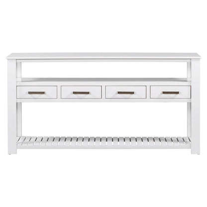 62.2 Modern Console Table with 4 Drawers and 2 Shelves