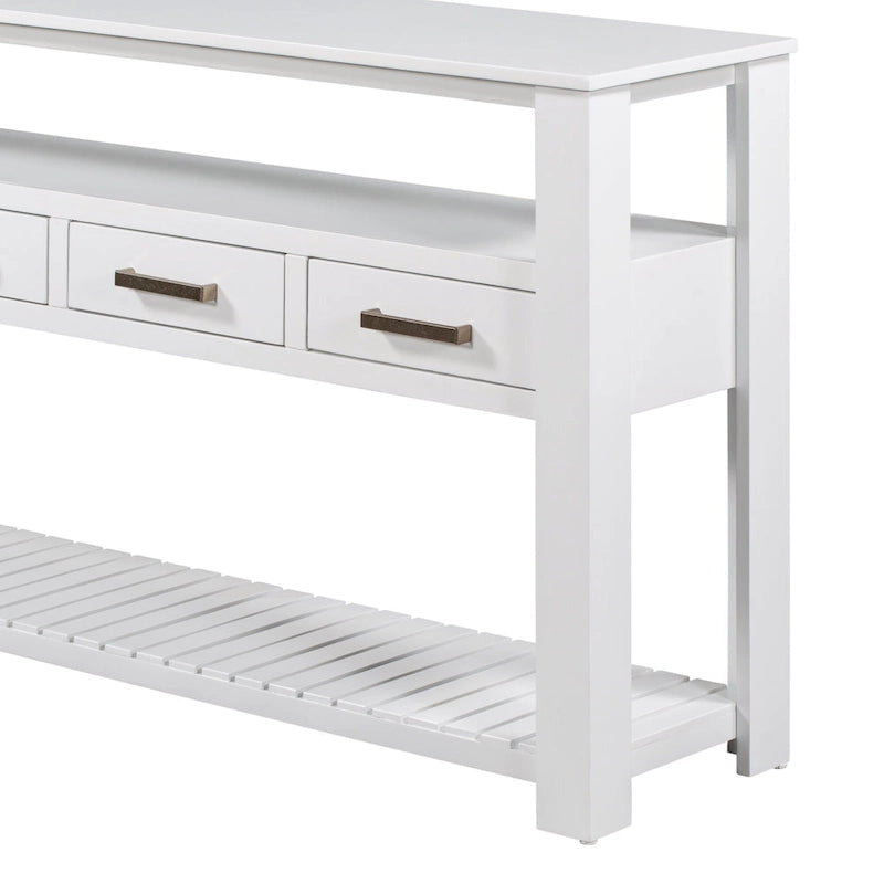 62.2 Modern Console Table with 4 Drawers and 2 Shelves