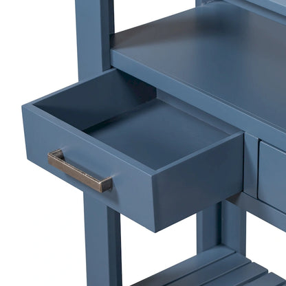 62.2 Modern Console Table with 4 Drawers and 2 Shelves