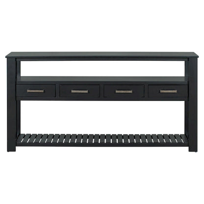 62.2 Modern Console Table with 4 Drawers and 2 Shelves
