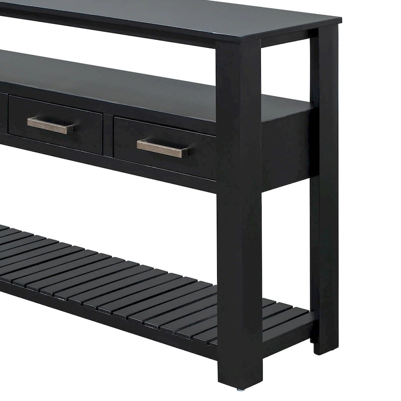 62.2 Modern Console Table with 4 Drawers and 2 Shelves