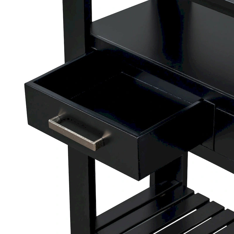 62.2 Modern Console Table with 4 Drawers and 2 Shelves