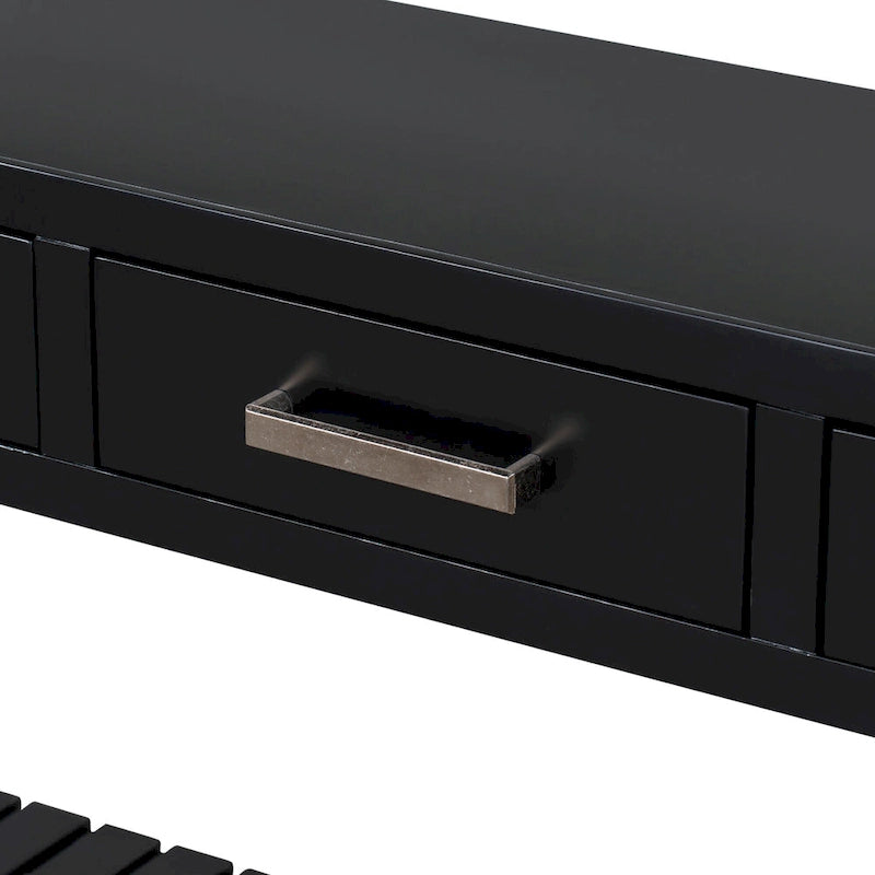 62.2 Modern Console Table with 4 Drawers and 2 Shelves