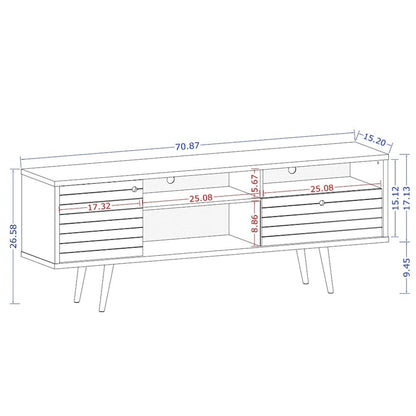 Manhattan Comfort Liberty 70.86 In. Mid Century-Modern Media Cabinet Console