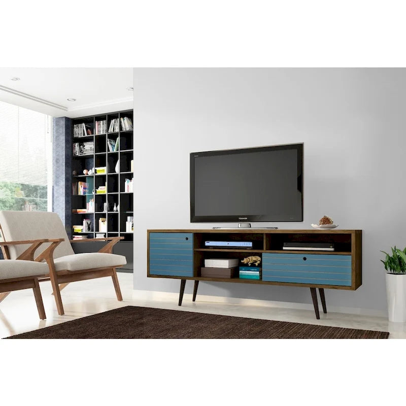 Manhattan Comfort Liberty 70.86 In. Mid Century-Modern Media Cabinet Console