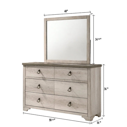 Anallese 5 Piece Drift Wood Rustic Panel Bedroom Set