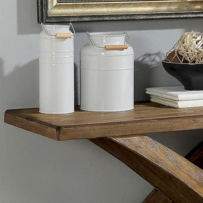 Vown Rustic Oak 48-inch Solid Wood 1-Shelf Sofa Table by