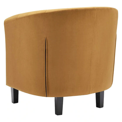 Bristol Classic Cognac Velvet Button Tufted Tub Chair