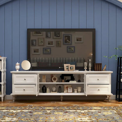 Cabinet Set with Tempered GlassStorage & TV Stand Combo Organization - SideCabinet+TVStand