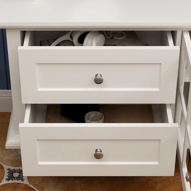 Cabinet Set with Tempered GlassStorage & TV Stand Combo Organization - SideCabinet+TVStand