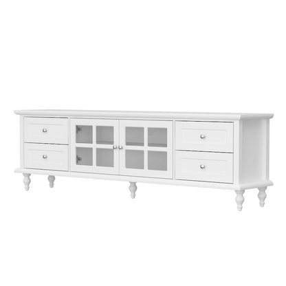 Cabinet Set with Tempered GlassStorage & TV Stand Combo Organization - SideCabinet+TVStand