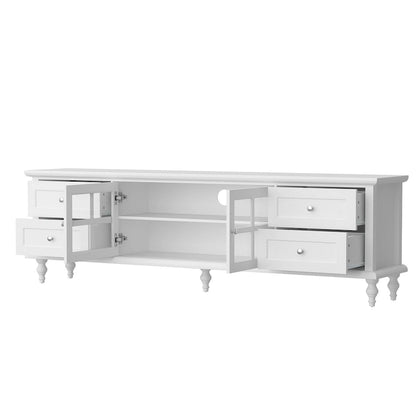 Cabinet Set with Tempered GlassStorage & TV Stand Combo Organization - SideCabinet+TVStand