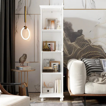 Cabinet Set with Tempered GlassStorage & TV Stand Combo Organization - SideCabinet+TVStand