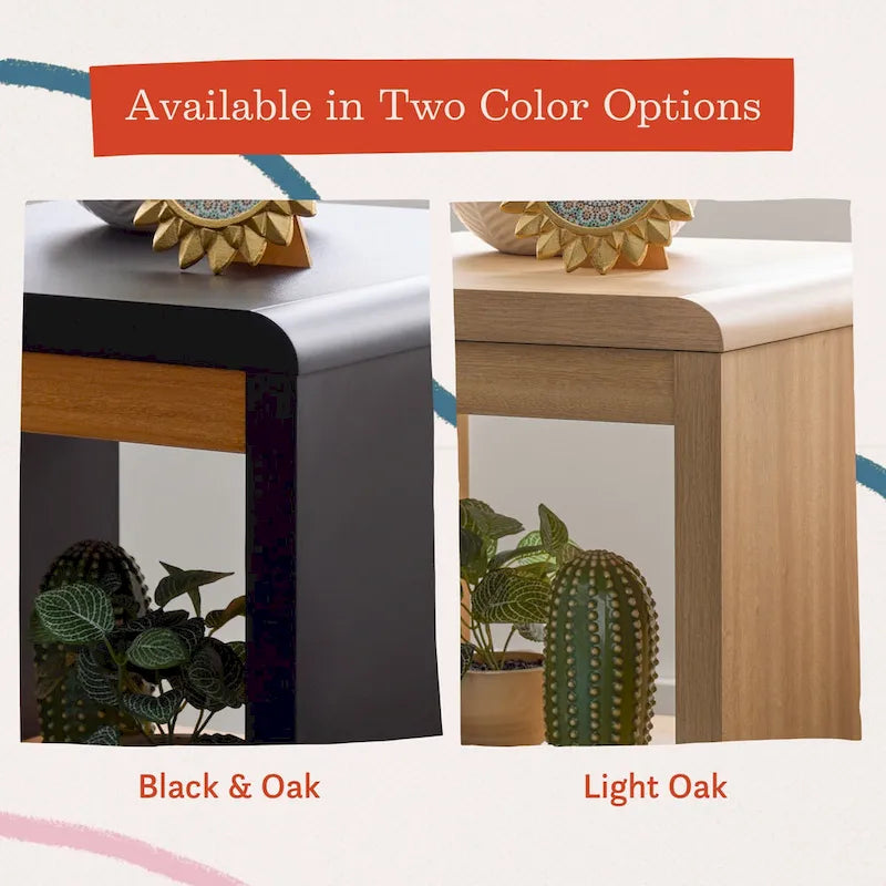 Brookside Reyna Modern Wood End Table with Rounded Corners