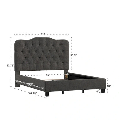 Ginny Adjustable Diamond-tufted Camel Back Bed by