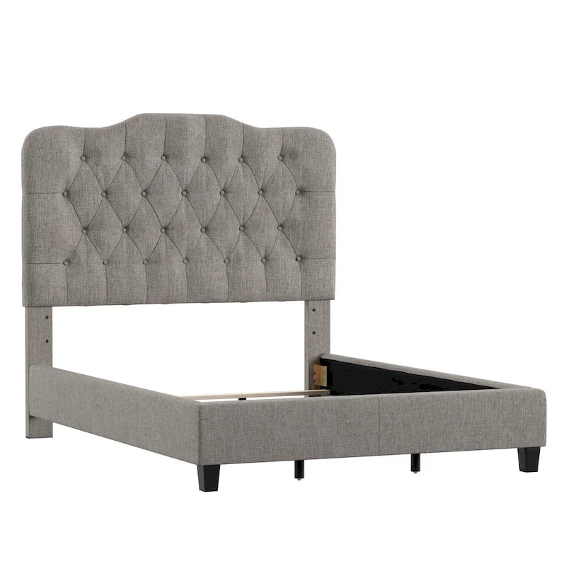 Ginny Adjustable Diamond-tufted Camel Back Bed by