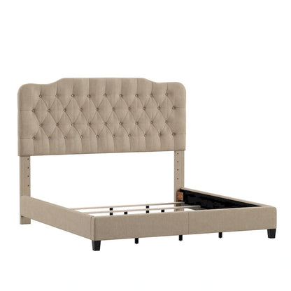 Ginny Adjustable Diamond-tufted Camel Back Bed by